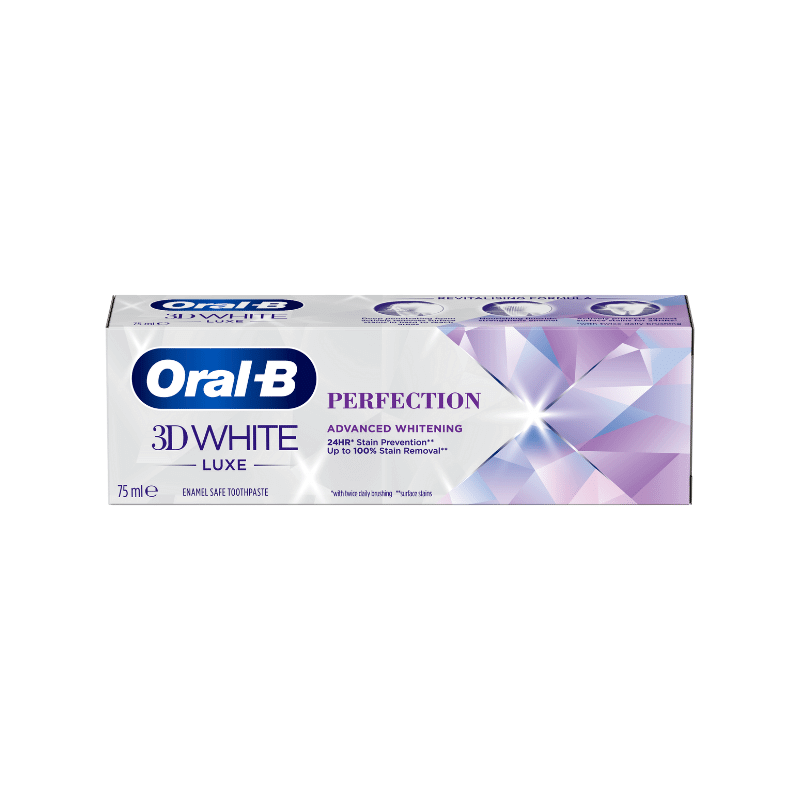 Oral-B Perfection 3D White Teeth Whitening Toothpaste Box